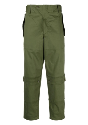 Moschino multi-pocket cotton straight trousers - Green