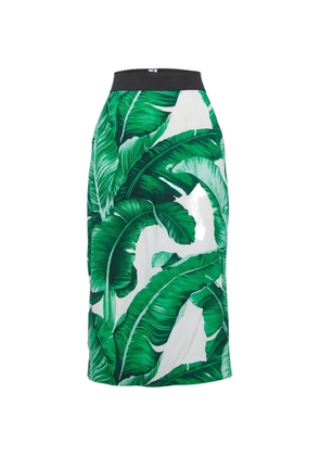 Dolce & Gabbana Pre-Owned Tropical-print pencil midi skirt - Green