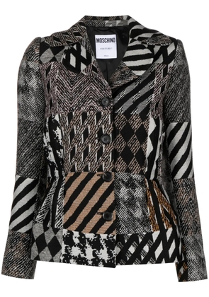 Moschino mix-print single-breasted jacket - White