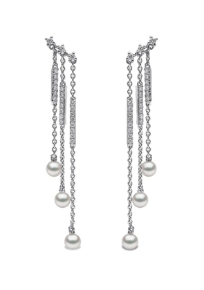 Yoko London 18kt white gold Sleek Akoya pearl and diamond earrings - Silver