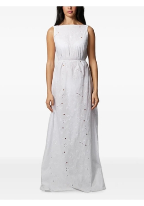 Kiki de Montparnasse broderie-anglaise backless maxi dress - White