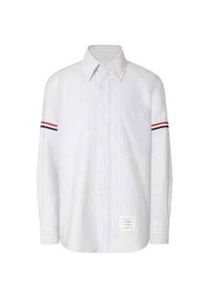 Thom Browne Madras oxford striped-armband shirt - Grey