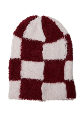 The Elder Statesman checked beanie - Red