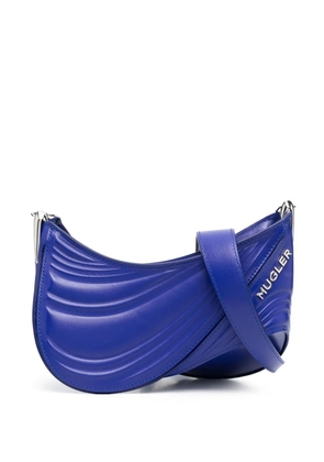 Mugler small Spiral Curve 01 embossed crossbody bag - Blue