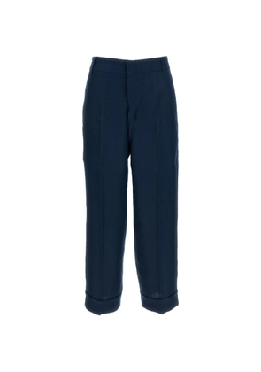 'S Max Mara Smmanselmo linen basketweave trousers - Blue