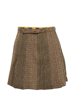 Etro Pre-Owned striped tweed mini skirt - Brown
