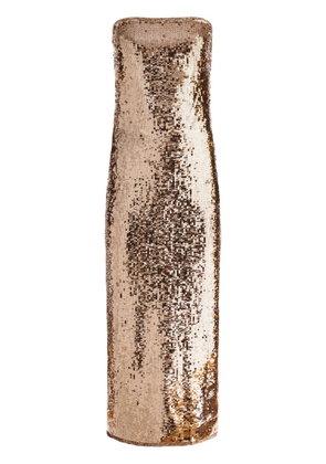 alice + olivia Fifi sequin-embellished strapless maxi dress - Gold