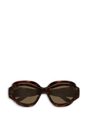 Balenciaga Eyewear logo oval-frame sunglasses - Brown