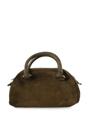 Guidi suede top-handle clutch bag - Brown