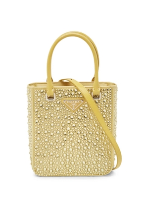 Prada Pre-Owned Panier crystal-embellished tote bag - Yellow