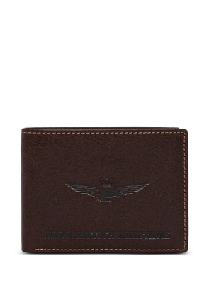 Aeronautica Militare logo-embossed bifold wallet - Brown