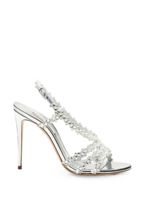Casadei Julia C-Love crystal-embellished sandals - Silver