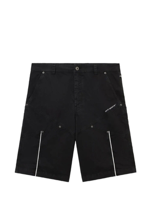 Off-White logo-print panelled shorts - Black