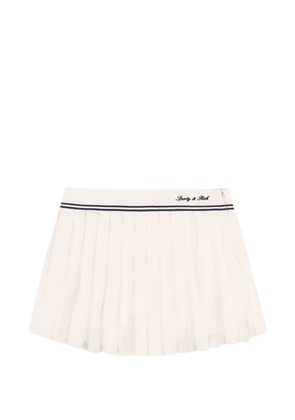 Sporty & Rich Serif pleated logo-embroidered mini skirt - Neutrals