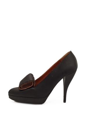 Lanvin Pre-Owned bow-detail platform pumps - Black