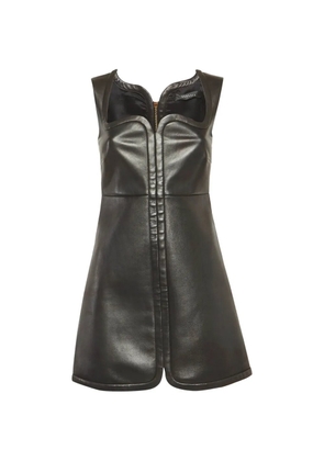 Versace Pre-Owned sleeveless leather mini dress - Black