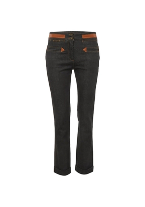 Dolce & Gabbana Pre-Owned leather-trim straight-leg jeans - Grey