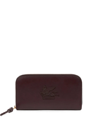 ETRO Libra zip-around leather wallet with Pegaso - Red
