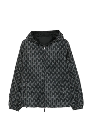 Emporio Armani monogram-print reversible jacket - Black
