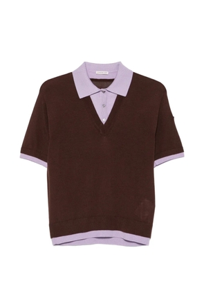 Moncler layered-effect buttoned polo shirt - Brown