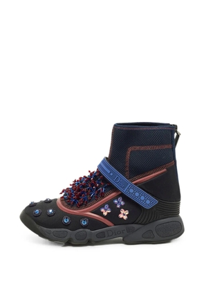 Christian Dior Pre-Owned Fusion crystal-embellished high-top sneakers - Black