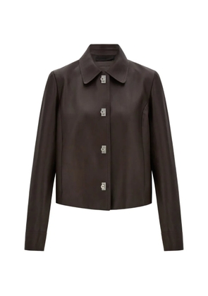 Ferragamo boxy nubuck jacket - Brown