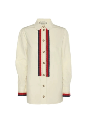Gucci Pre-Owned ruffle-trim shirt - Neutrals