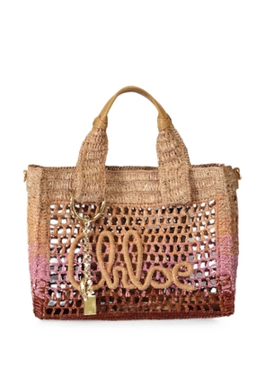 Chloé small Summer Banana logo-patch tote bag - Brown