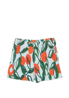 Homme Plissé Issey Miyake fruit-print pleated shorts - Blue