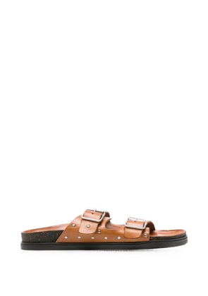 brador stud-embellished buckled sandals - Brown
