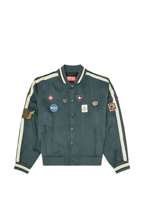 Diesel satin bomber jacket with patches - Green