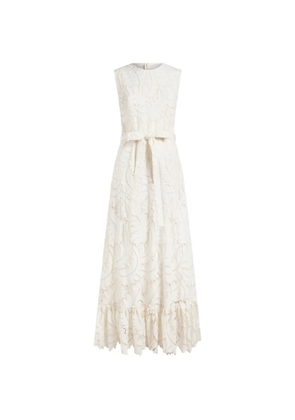 ETRO embroidered-lace ruffled maxi dress - White