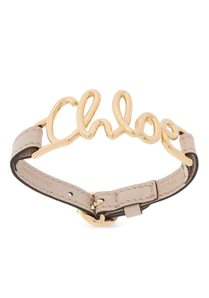 Chloé logo-lettering cuff bracelet - Gold