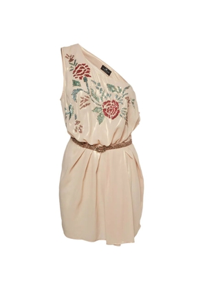 Elisabetta Franchi floral-embellished one-shoulder dress - Neutrals