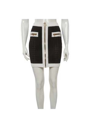 Balmain Pre-Owned knitted zip-up mini skirt - Black