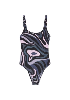 PUCCI Marmo-print square-neck swimsuit - Black