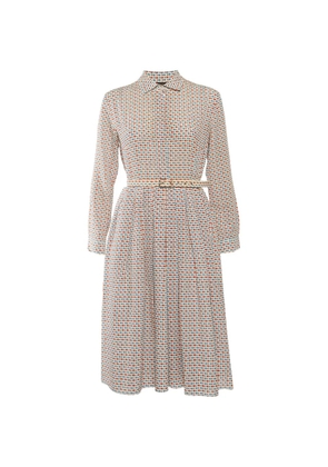 Weekend Max Mara fish-print belted midi dress - Neutrals