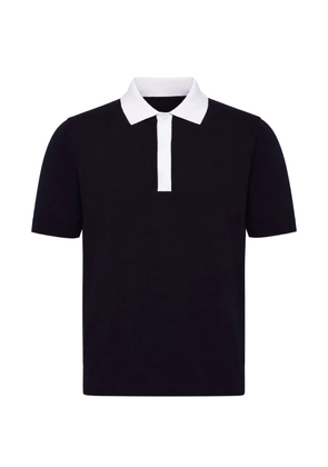 ALPHA STUDIO contrast-collar short-sleeve polo shirt - Blue
