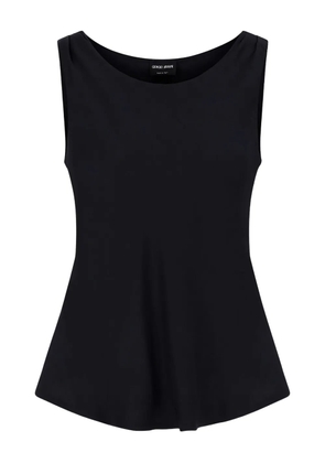 Giorgio Armani draped sleeveless top blouse - Black