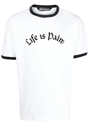 Palm Angels slogan-print short-sleeve T-shirt - White