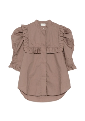 By Malene Birger Oia ruffled puff-sleeve blouse - Brown