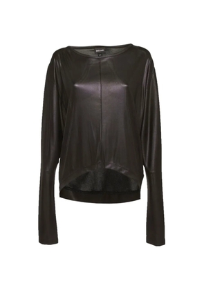 Just Cavalli Vintage coated long-sleeve blouse - Black
