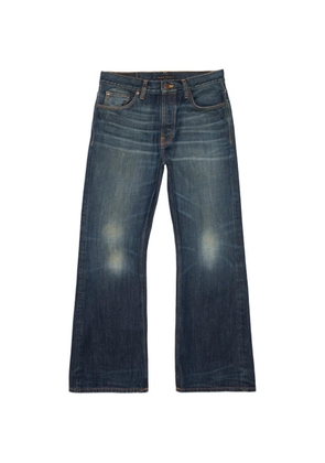 Nudie Jeans Flare Glenn logo-patch jeans - Blue