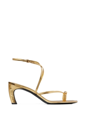 Tory Burch Pierced multi-strap heeled sandals - Gold
