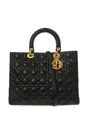 Christian Dior Pre-Owned 2000 large Lady Dior Cannage tote bag - Black