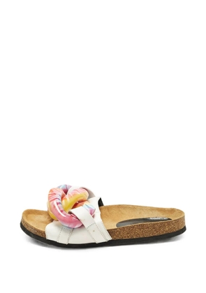 JW Anderson twisted-chain leather flat sandals - White