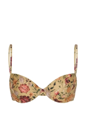 Agua By Agua Bendita Magdalena floral bikini top - Yellow