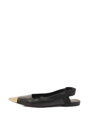 Ferragamo Pre-Owned cap-toe slingback ballet flats - Black