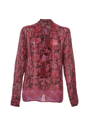 Gucci Pre-Owned paisley-print tassel-tie blouse - Red
