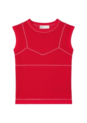 Tory Burch cotton and nylon mesh top - Red